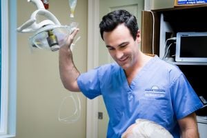 Dr. Cofer talking to a patient